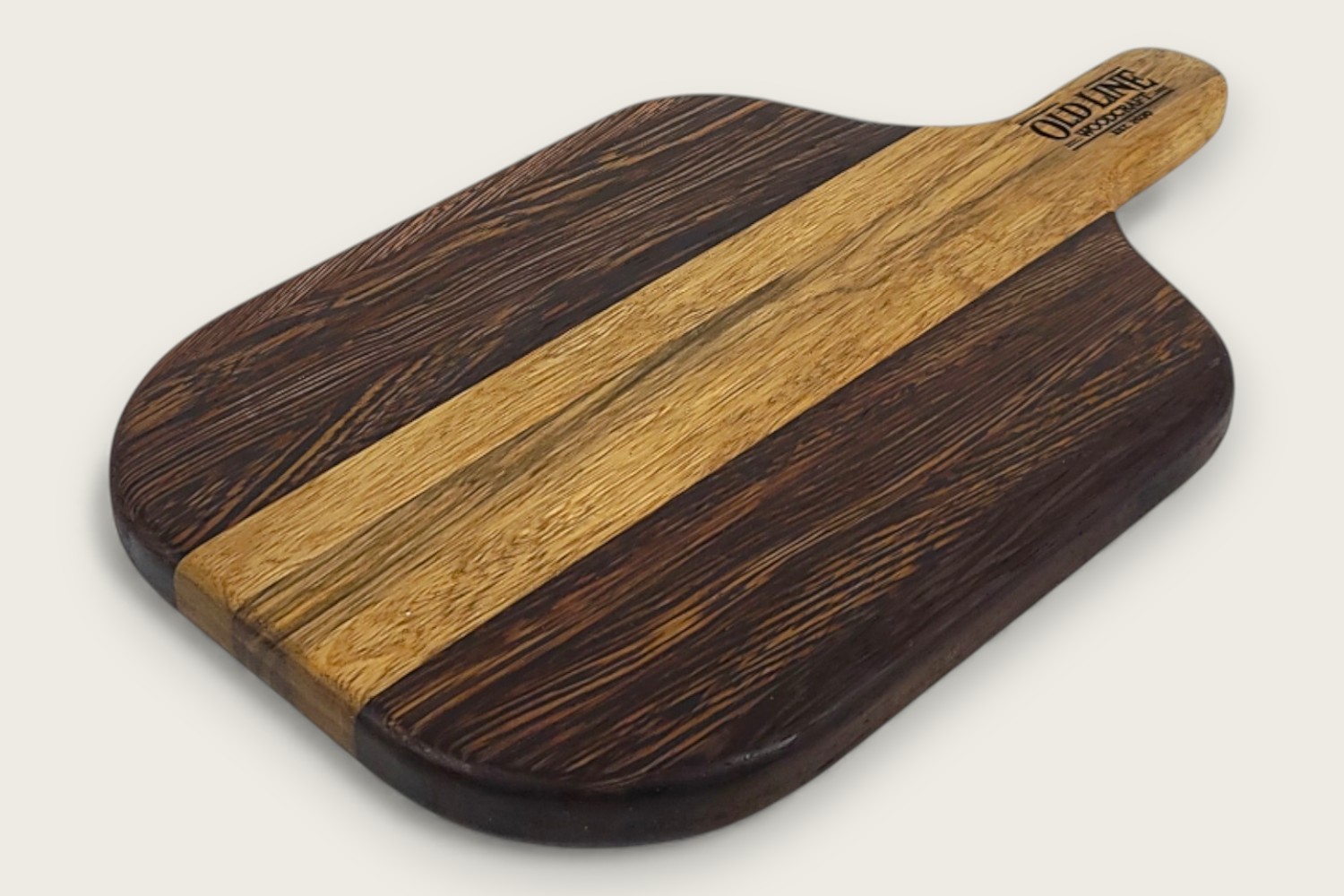 Wenge & Black Limba Pickleboard (#360) with dark edge-grain, horizontal pattern, pickleball shape, and tung oil finish.